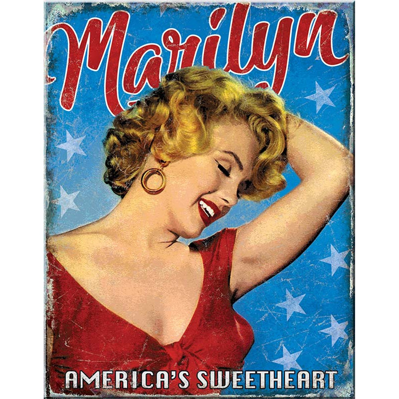 Plechová cedule Marilyn Monroe Sweetheart 40 cm x 32 cm