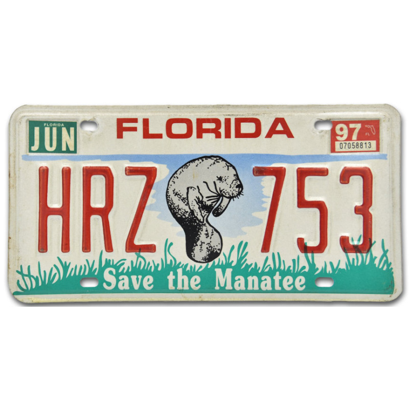 Americká ŠPZ Florida Manatee HRZ 753