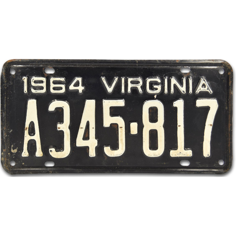 Americká ŠPZ Virginia Black 1964