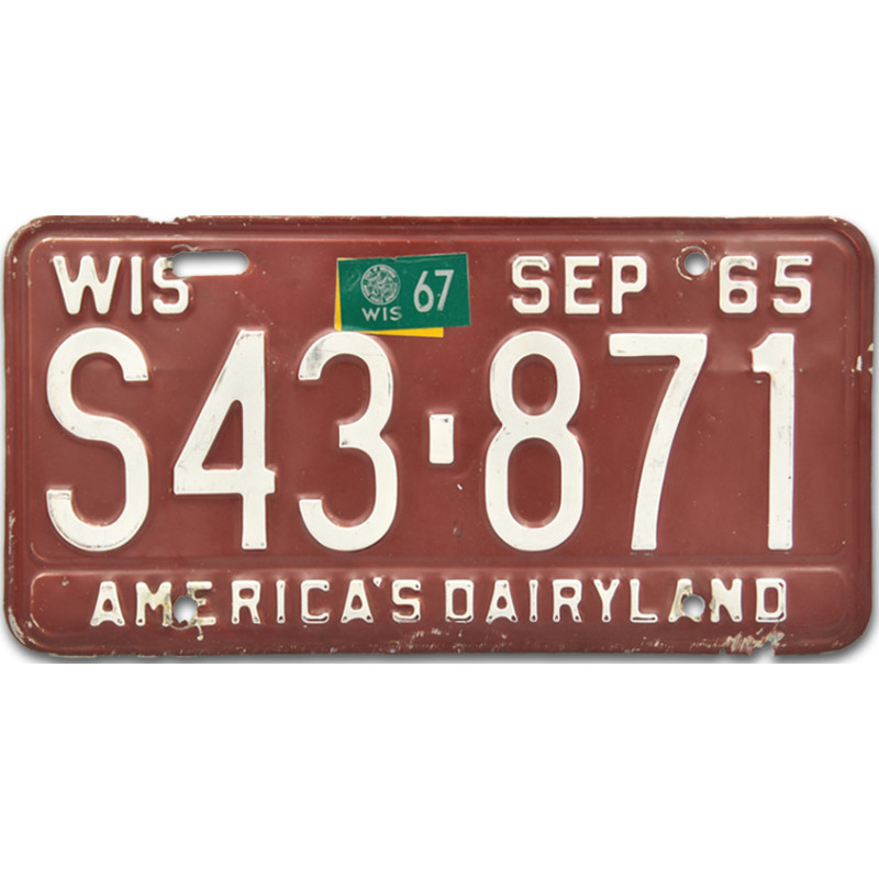 Americká ŠPZ Wisconsin 1965 Red S43 871