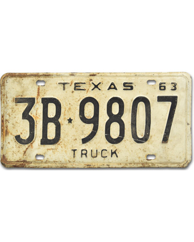 Americká ŠPZ Texas 1963 Truck 3B.9807 front