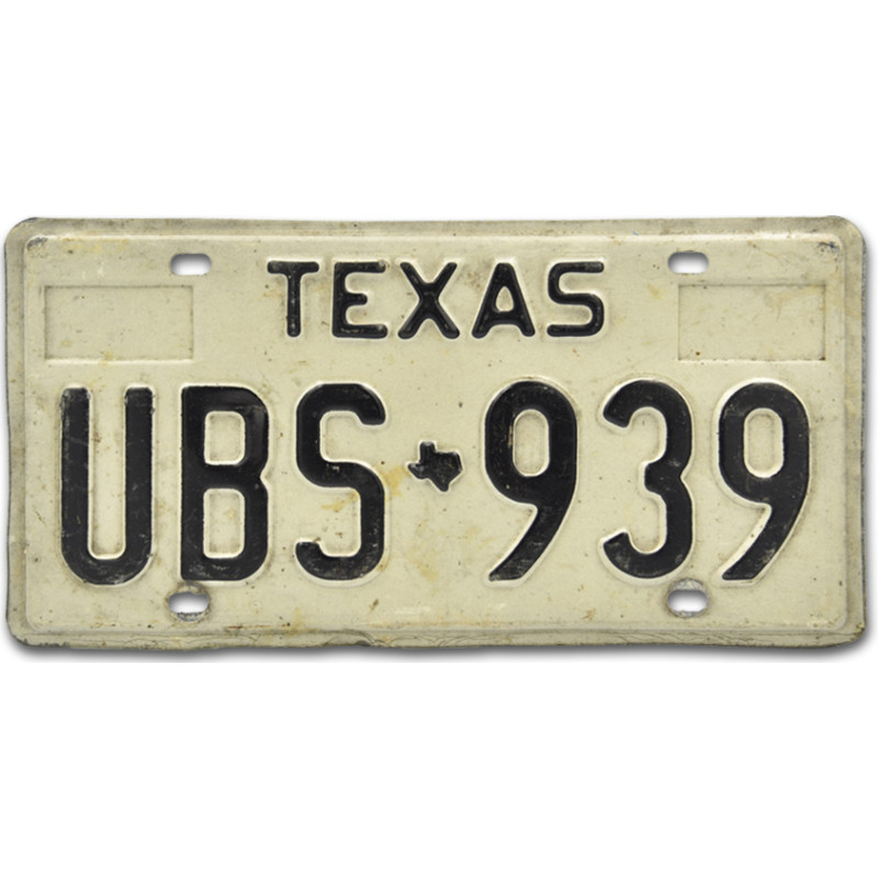Americká ŠPZ Texas white UBS 939