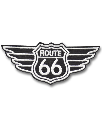 Moto nášivka Route 66 black wings 10 cm x 4 cm