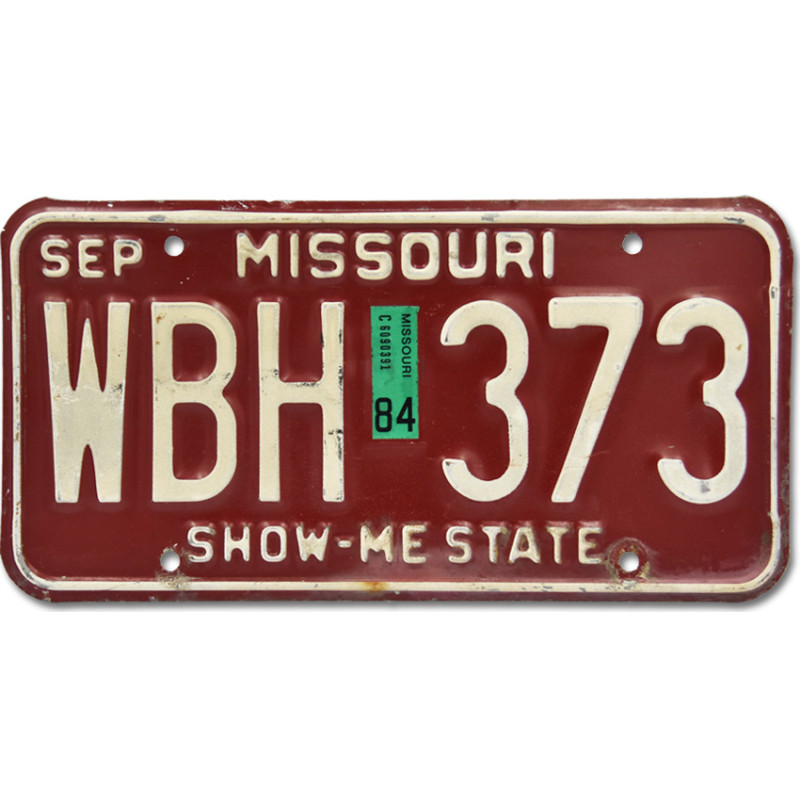 Americká ŠPZ Missouri Red WBH 373