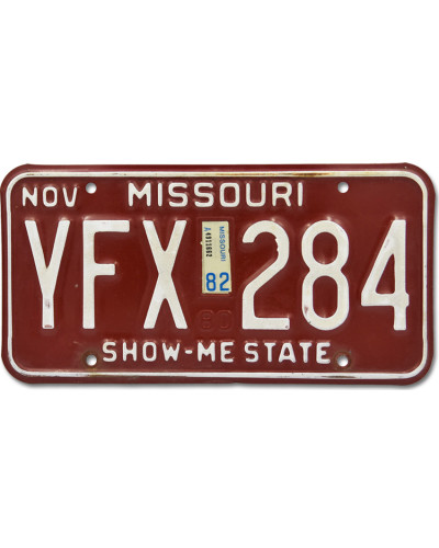 Americká ŠPZ Missouri Red YFX 284