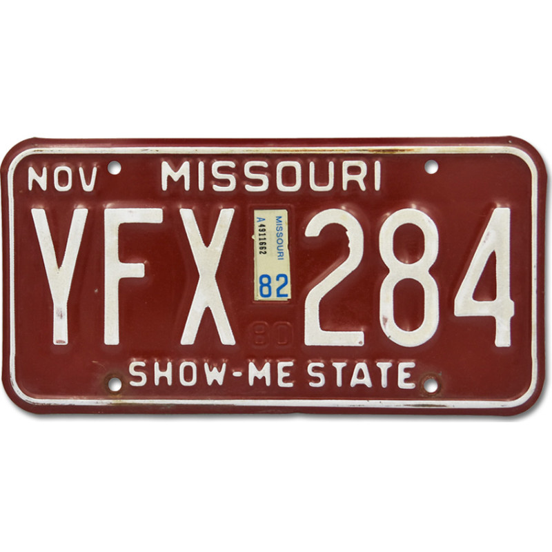 Americká ŠPZ Missouri Red YFX 284