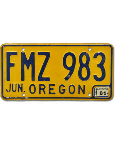Americká ŠPZ Oregon Yellow FMZ 983