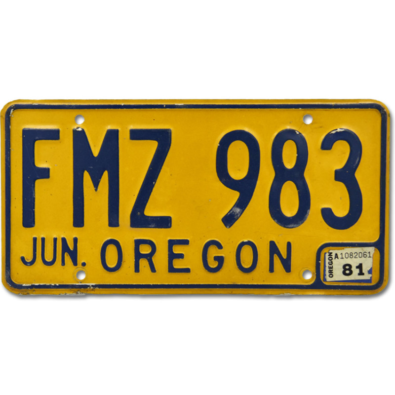 Americká ŠPZ Oregon Yellow FMZ 983