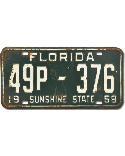 Americká ŠPZ Florida Sunshine State 1958 Green 49P-376