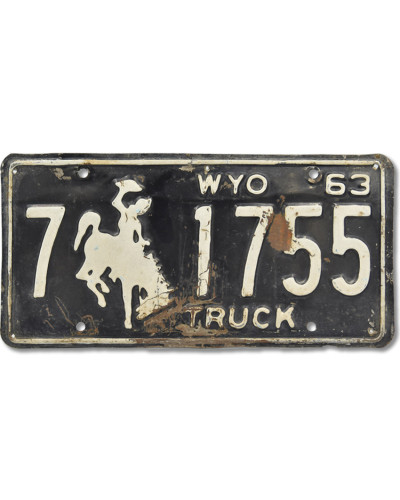 Americká ŠPZ Wyoming Truck 1963 Black 7-1155