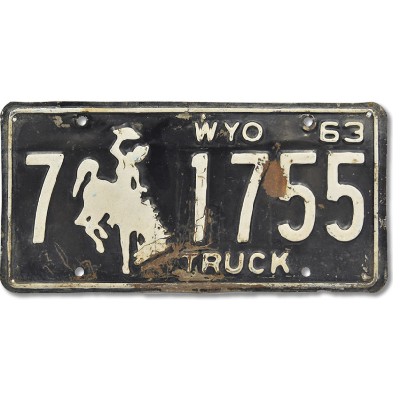 Americká ŠPZ Wyoming Truck 1963 Black 7-1155