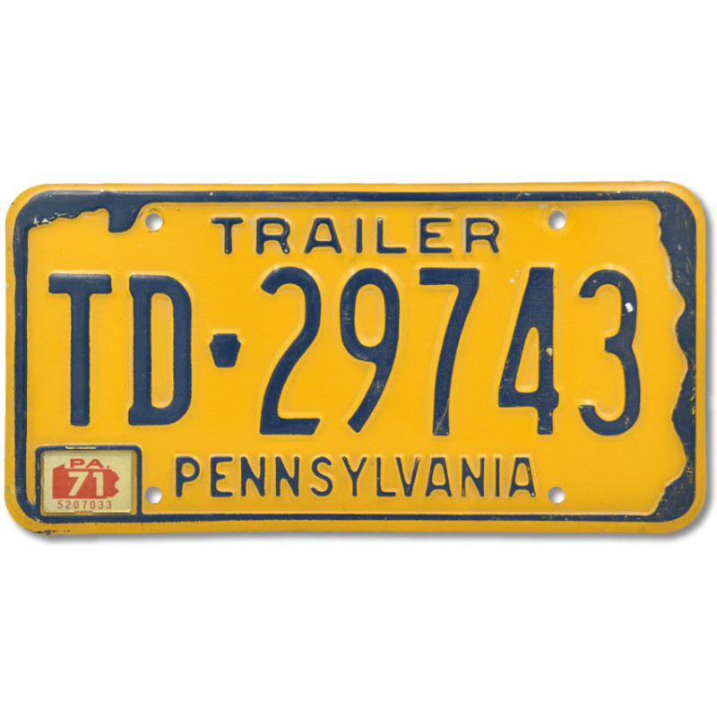 Americká ŠPZ Pennsylvania Trailer Yellow TD-29743