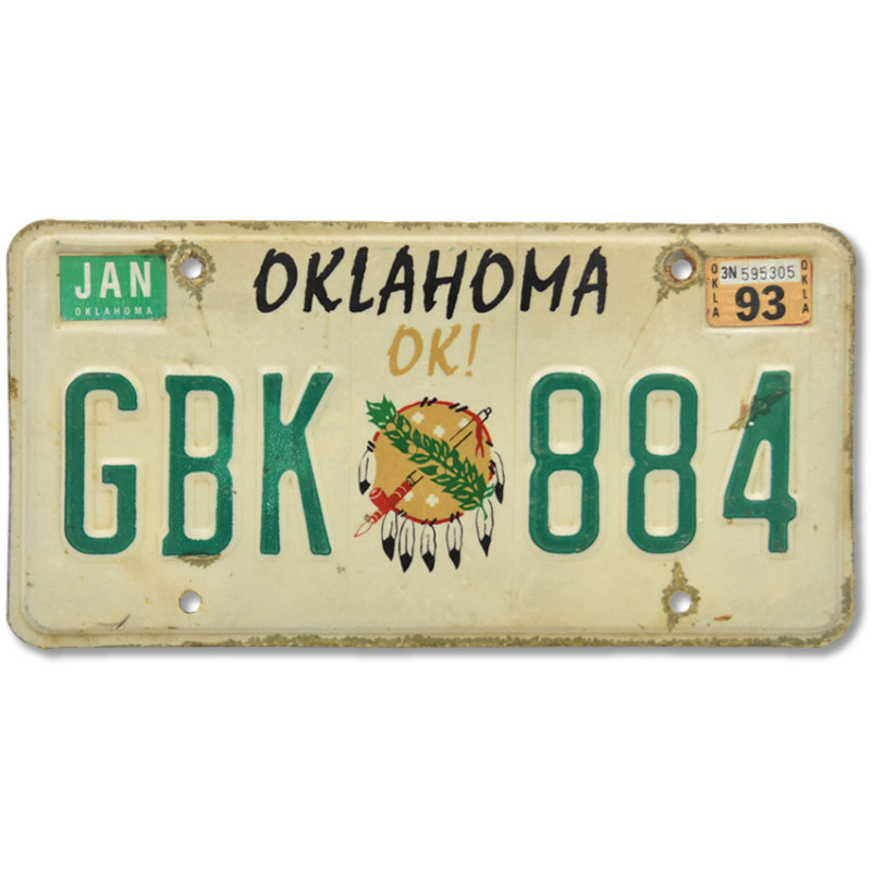 Americká ŠPZ Oklahoma OK GBK 884