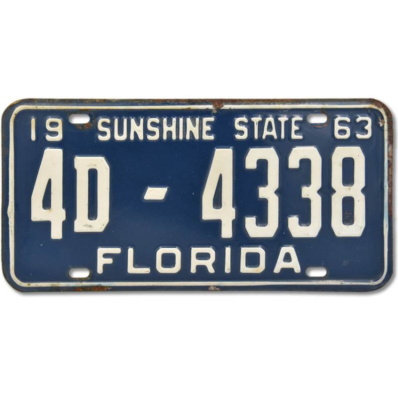 Americká ŠPZ Florida Sunshine State 1963 Blue 4D-4338