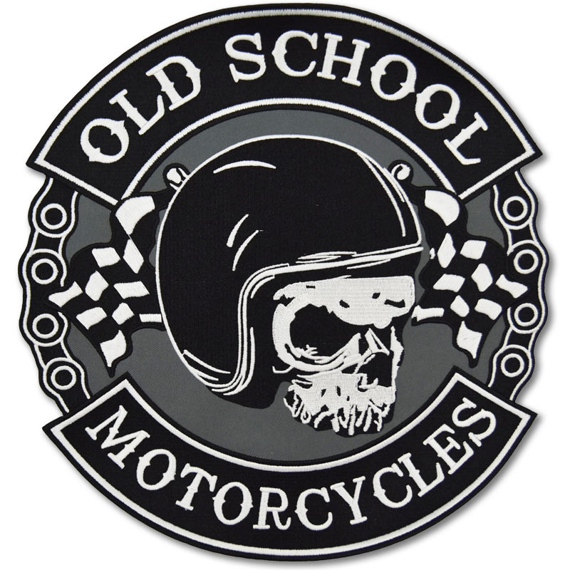 Moto nášivka Old School Motorcycles XXL na chrbát 27 cm
