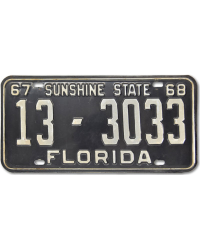 Americká SPZ Florida Sunshine State 1968 Black 13-3033 b