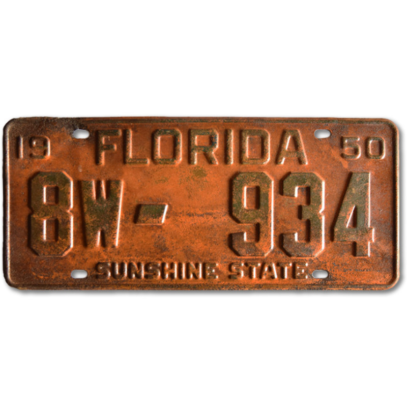 Americká SPZ Florida 1950 Rusty 8W-934