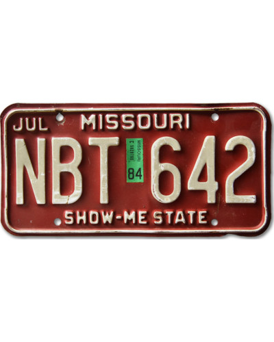 Americká ŠPZ Missouri Red NBT 642