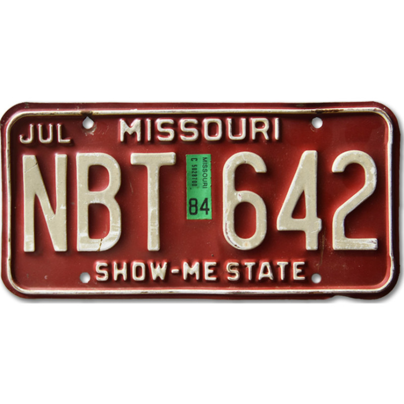 Americká ŠPZ Missouri Red NBT 642