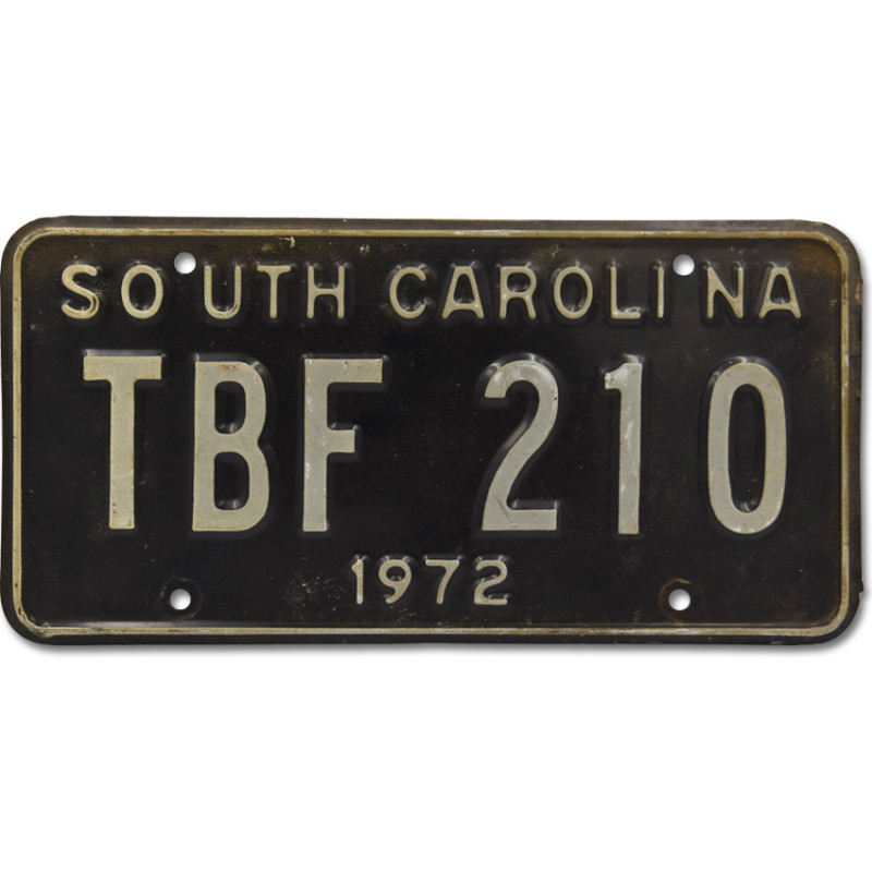 Americká ŠPZ South Carolina Black TBF 210