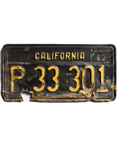 Americká ŠPZ California Black P-33-301 front