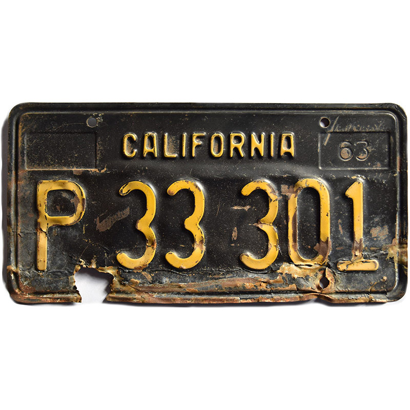 Americká ŠPZ California Black P-33-301 front