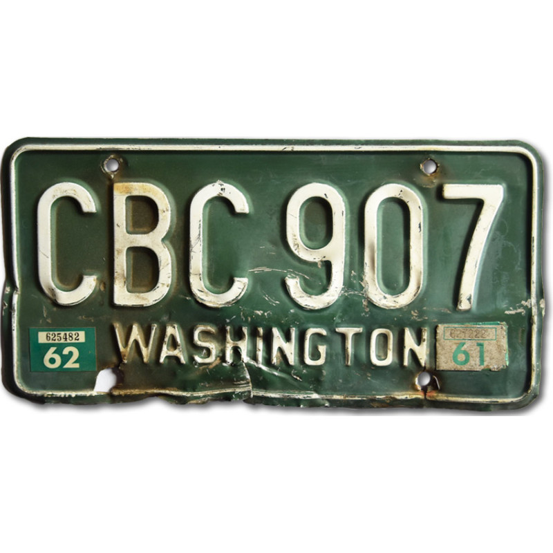 Americká ŠPZ Washington 1962 Green CBC 907