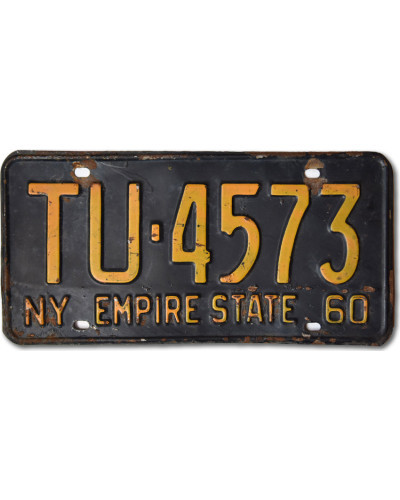 Americká ŠPZ New York 1960 Black TU 4573 rear