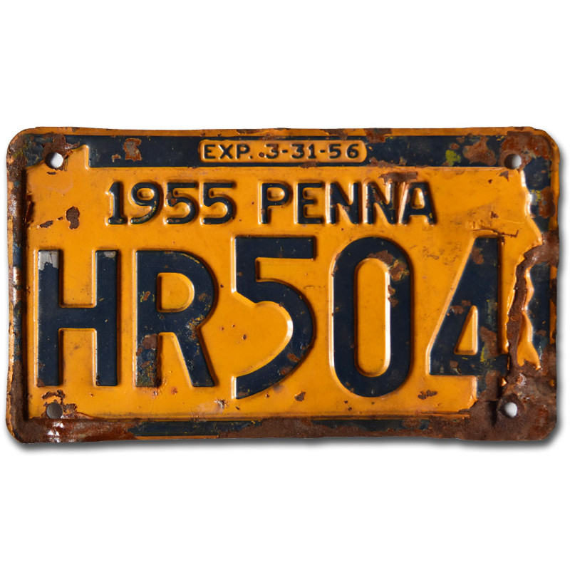 Americká SPZ Pennsylvania 1955 Yellow HR504