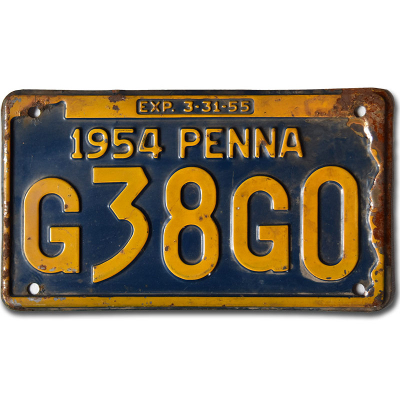 Americká ŠPZ Pennsylvania 1954 Blue G38G0