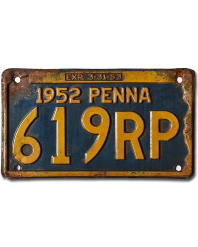 Americká ŠPZ Pennsylvania 1952 Blue 619RP