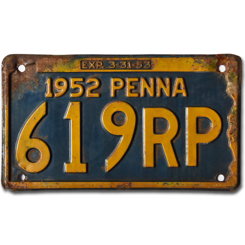 Americká ŠPZ Pennsylvania 1952 Blue 619RP