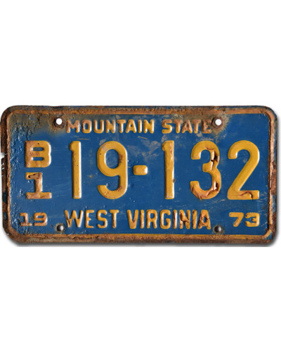 Americká ŠPZ West Virginia 1973 Blue 19-132
