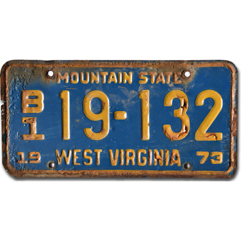 Americká ŠPZ West Virginia 1973 Blue 19-132