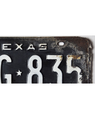 Americká ŠPZ Texas 1968 Black Hemisfair RGG-835 front c