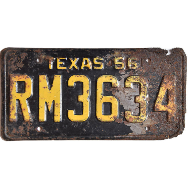 Americká SPZ Texas 1956 Black RM3634 front