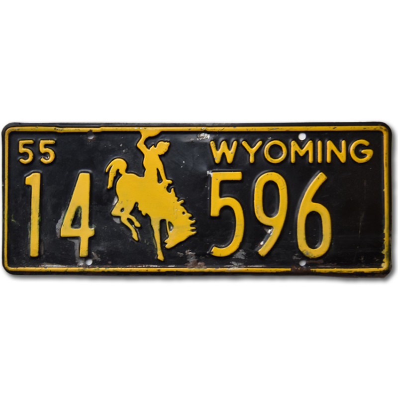 Americká SPZ Wyoming 1955 Black 14-596
