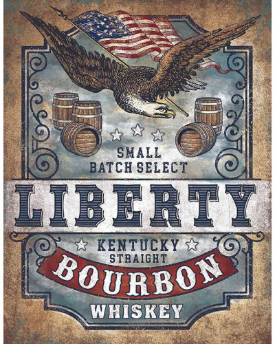 Plechová ceduľa Liberty Bourbon 32 cm x 40 cm