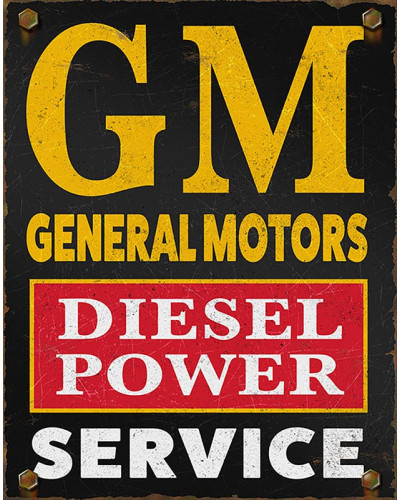 Plechová ceduľa General Motors GM diesel 32 cm x 40 cm