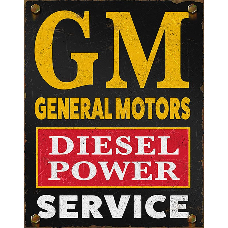 Plechová ceduľa General Motors GM diesel 32 cm x 40 cm