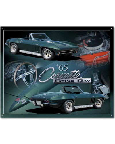 Plechová ceduľa Chevrolet Corvette 1965 Stingray 30 cm x 38 cm