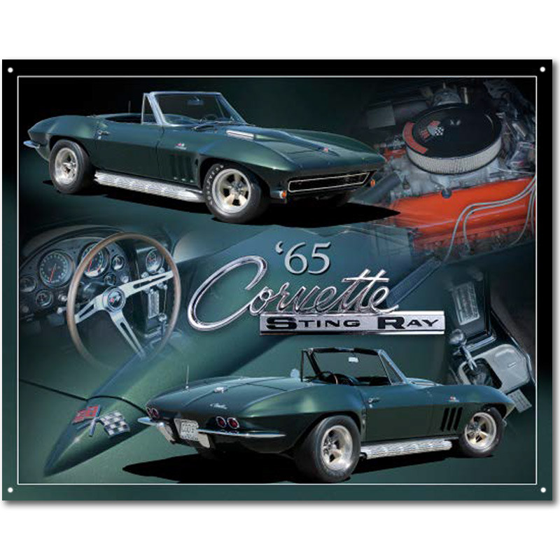 Plechová ceduľa Chevrolet Corvette 1965 Stingray 30 cm x 38 cm