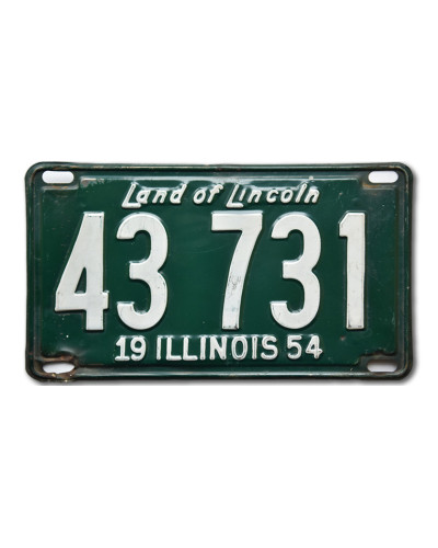Americká ŠPZ Illinois Green Land Rear 1954