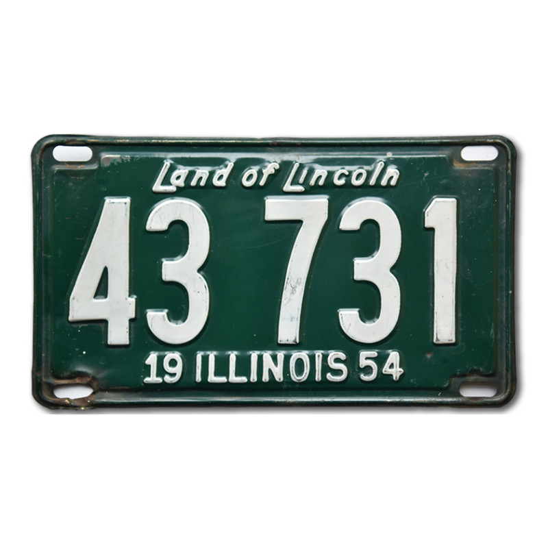 Americká ŠPZ Illinois Green Land Rear 1954