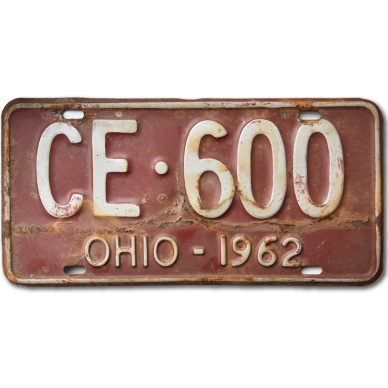 Americká SPZ Ohio 1962 Red CE 600 rear