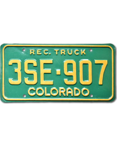Americká ŠPZ Colorado Green Truck 3SE 907 front