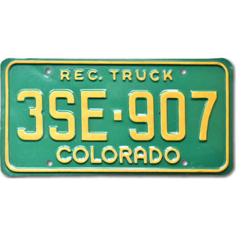 Americká ŠPZ Colorado Green Truck 3SE 907 front