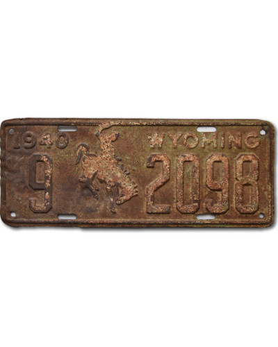 Americká ŠPZ Wyoming 1940 rusty 9-2098