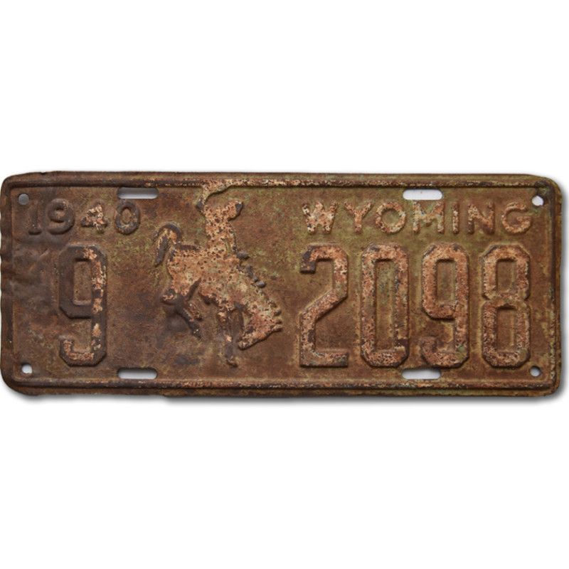 Americká ŠPZ Wyoming 1940 rusty 9-2098