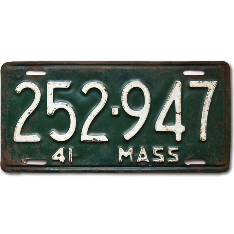Americká ŠPZ Massachusetts 1941 Green 252-947